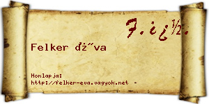 Felker Éva névjegykártya
